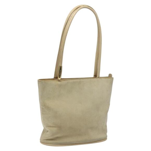 GUCCI Shoulder Bag Suede Beige Gold - Picture 1 of 12